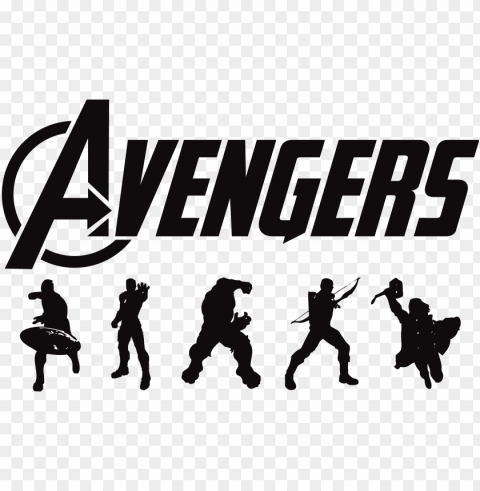 encil clipart silhouette - avengers silhouette PNG Image Isolated on Clear Backdrop