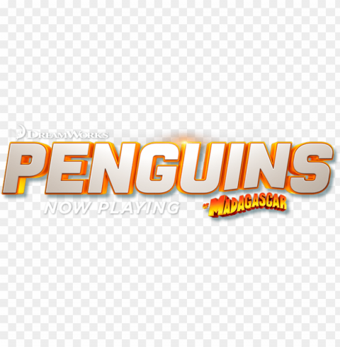 enguins now playing - dreamworks penguins of madagascar logo PNG transparent design diverse assortment PNG transparent with Clear Background ID 2b2974d3