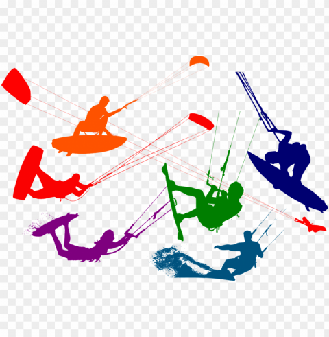 enjoy a magnificent kiting experience in cape town - kite surfer silhouette PNG images with alpha mask