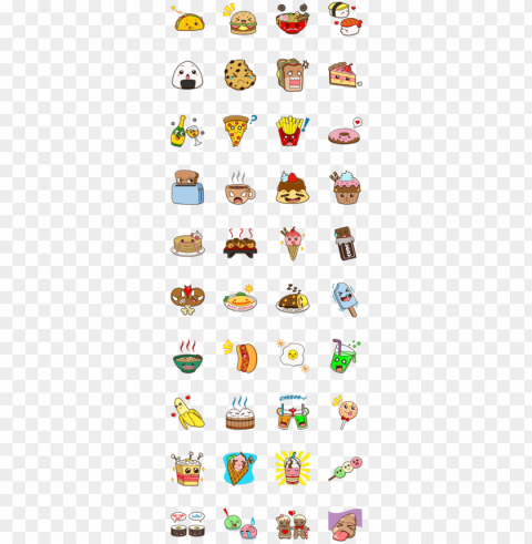 enjoy this lovely food emoji set - food line sticker transparent PNG Image with Isolated Graphic