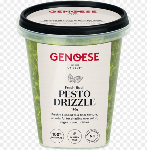enoese fresh basil pesto drizzle Isolated Subject with Transparent PNG