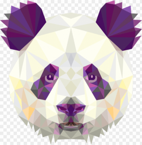 eometric panda bear head decal - fondos de pantalla de pandas Isolated Design Element on Transparent PNG