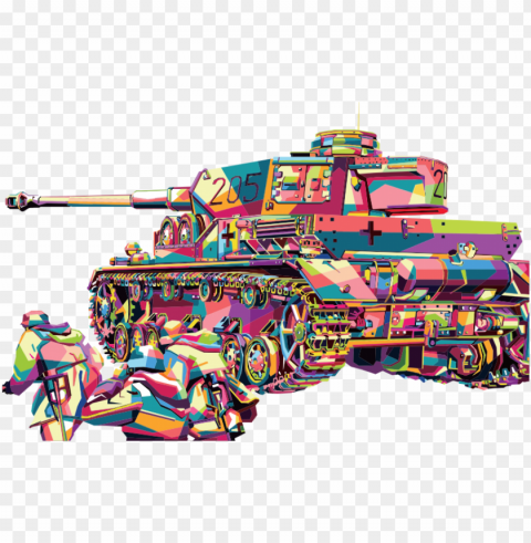 eometric tank pop art by rizkydwi123 - pop art tank PNG format