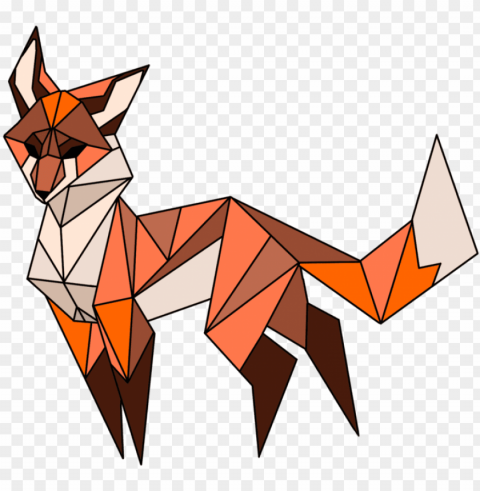 eometric vector fox - geometric fox Isolated Icon in Transparent PNG Format
