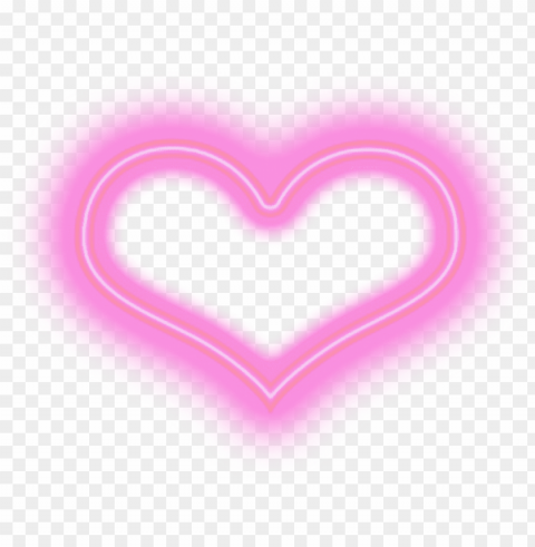 eon heart pink aesthetic kawaii hearts - neon hearts Transparent Background PNG Isolated Element