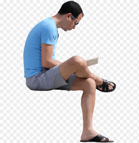 eople sitting reading PNG files with no background bundle