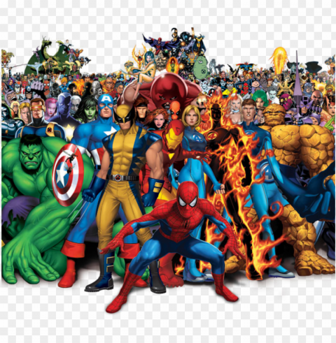 epic behind the scenes clip from marvel's massive universe - marvel characters ClearCut Background PNG Isolated Subject