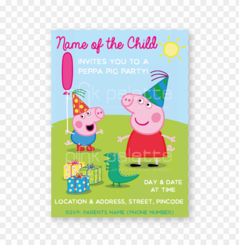 eppa pig party e-invite - peppa pig my birthday party dvd PNG images with no fees