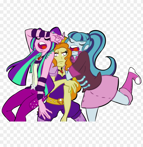 equestria girls the dazzlings Isolated Illustration with Clear Background PNG