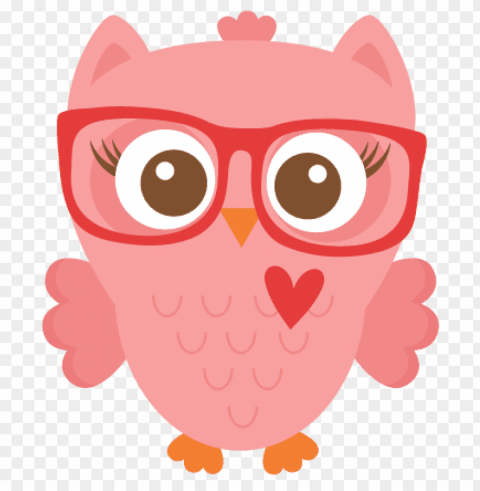 erdy girl owl cuts svg cutting files - owl clip art with glasses Transparent PNG images pack