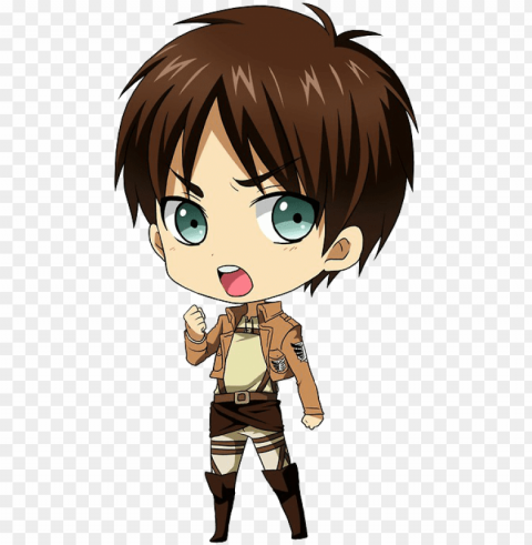 eren jaeger transparent - attack on titan chibi ere PNG images with clear cutout