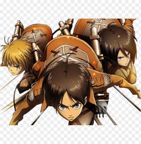 eren mikasa armin render by infinitymoment-d64md8p - shingeki no kyojin mikasa eren y armi PNG images with high-quality resolution