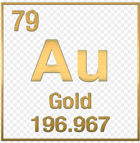 eriodic table of elements - gold periodic table symbol PNG Isolated Object with Clear Transparency