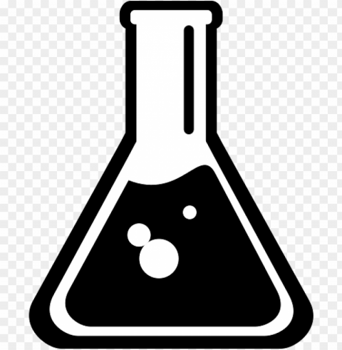 erlenmeyer flask in black and white PNG transparent graphic