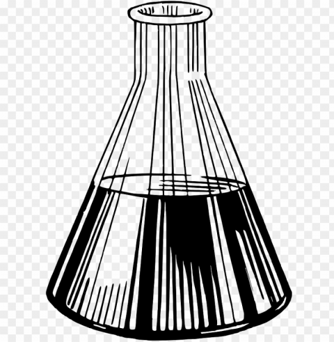 erlenmeyer flask in black and white drawing PNG transparent graphics bundle