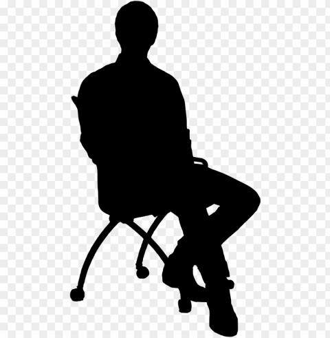 erson sitting silhouette freeuse stock - person sitting in chair silhouette PNG file without watermark PNG transparent with Clear Background ID 4b42bdee