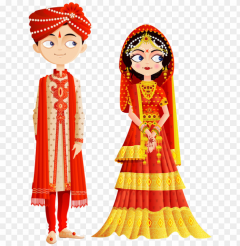 ersonnages illustration individu personne gens - indian wedding couple vector PNG images with transparent canvas PNG transparent with Clear Background ID 5bbe9bb9