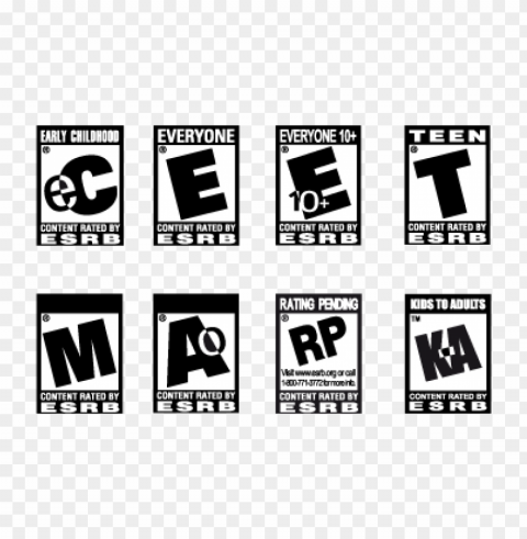 esrb logo vector download free Transparent PNG Isolated Subject Matter