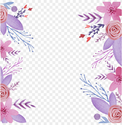 este fondos es hermosa acuarela corona de flores pintado - purple flowers Clean Background Isolated PNG Art