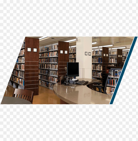 estey cantilever shelving - public library Isolated Graphic on Transparent PNG