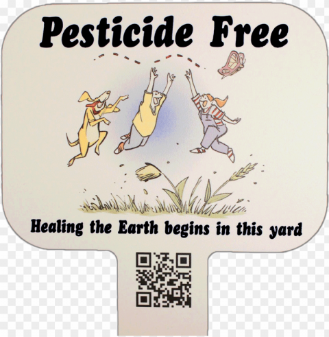 esticide-free yard sign - cartoo HighResolution Transparent PNG Isolated Graphic