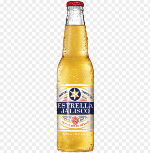 estrella jalisco beer bottle Clear Background Isolated PNG Object