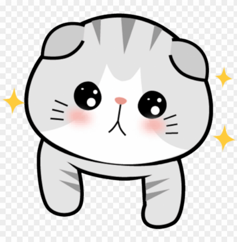 et animal cat gato chibi kawaii cute sonrojo blush - gato chibi Isolated Graphic with Transparent Background PNG