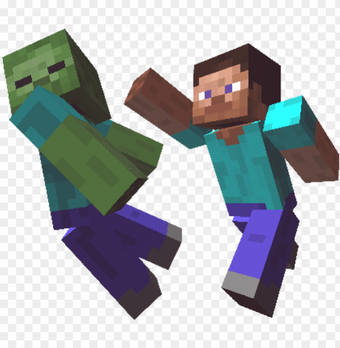 et the timing right and you'll be taking down monsters - minecraft steve fighting zombies Transparent PNG art