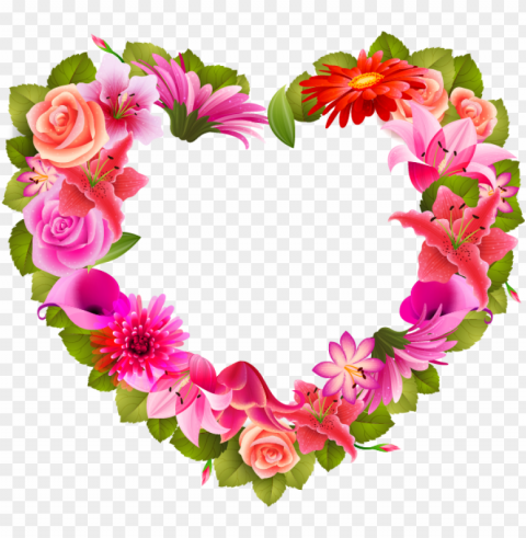 etal clipart heart shaped flower - flores en forma de corazo PNG with no background diverse variety