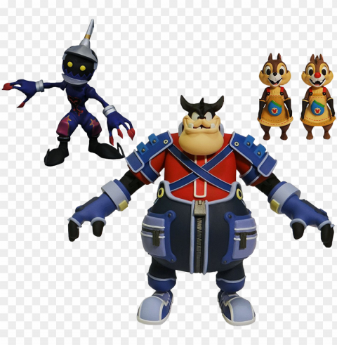 ete soldier chip & dale 7 action figure 4-pack - diamond select kingdom hearts series 2 CleanCut Background Isolated PNG Graphic