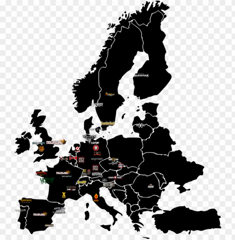 european map of festivals i Transparent PNG Image Isolation