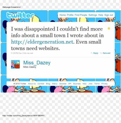 even small towns need websites - twitter Transparent PNG Isolated Element with Clarity