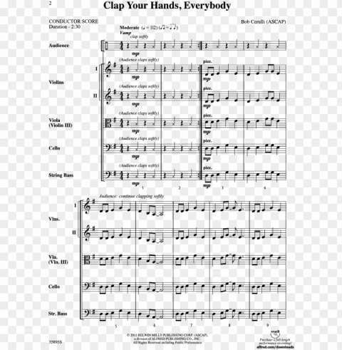 everybody thumbnail clap your hands everybody thumbnail - patton jerry goldsmith sheet music PNG Isolated Object on Clear Background