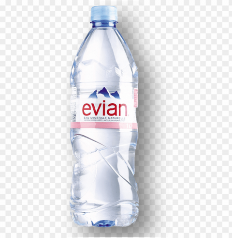 evian natural mineral water Isolated Design in Transparent Background PNG