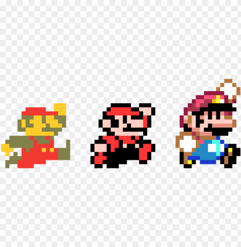 evolution of jumping mario's - super mario world jump sprite HighQuality Transparent PNG Element