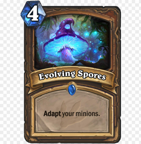 evolving spores card - omega assembly hearthstone PNG format
