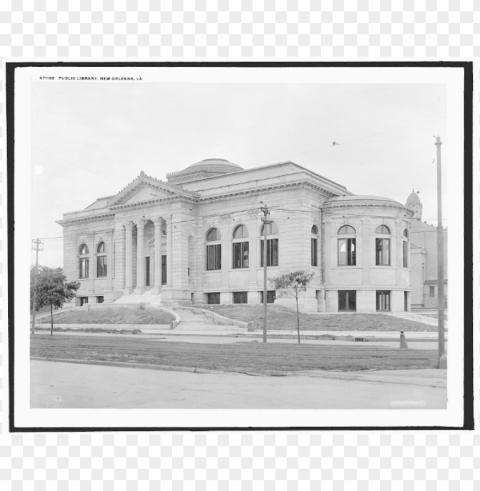 ew orleans public library - new orleans historic destroyed Isolated Object on Transparent Background in PNG