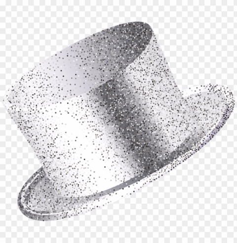 ew year party hat silver clip art image - gold top hat Isolated Element with Clear Background PNG