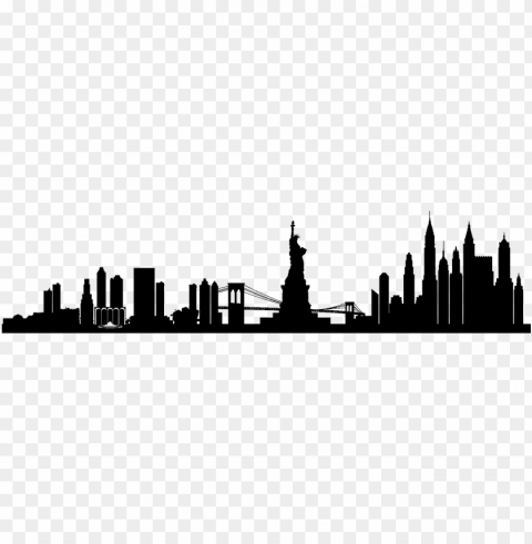 ew york city skyline new york city - new york city skyline silhouette transparent HighResolution Isolated PNG with Transparency