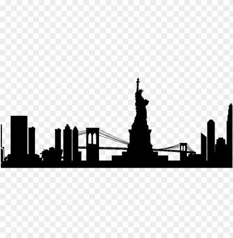 ew york city skyline silhouette png picture library - new york skyline silhouette Isolated Artwork on Transparent Background