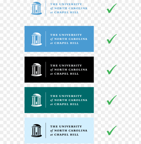 examples of incorrect logo modifications and usage - university of north carolina at chapel hill PNG for educational use