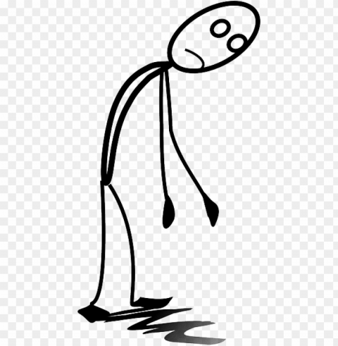 exhausted tired sad stickman stick figure - sad stick figure PNG for online use