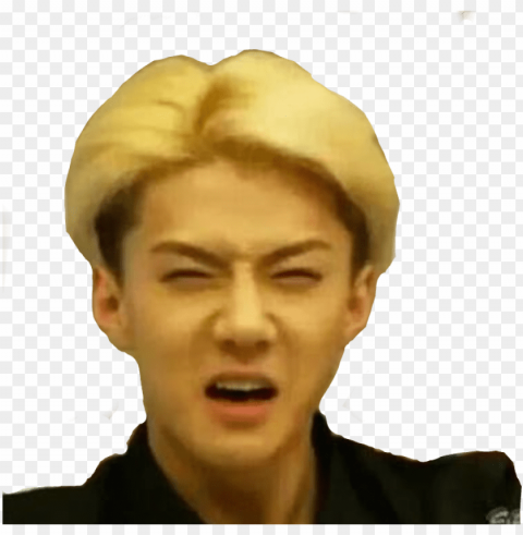 exo sehun meme face PNG with clear overlay