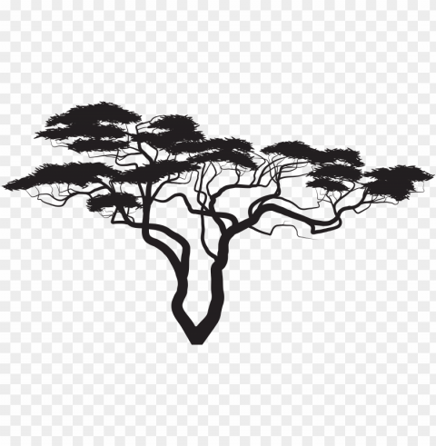exotic tree silhouette clip art image - art print vertyr's horizontal banners of wild animals Free PNG images with transparent layers diverse compilation