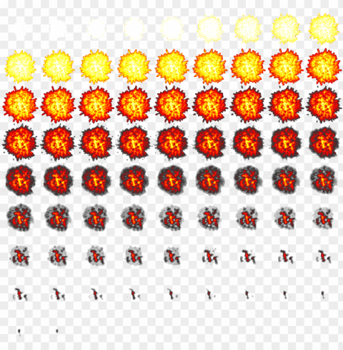 Explosion Sprite - 2d Explosion Sprite Sheet PNG Clipart With Transparent Background