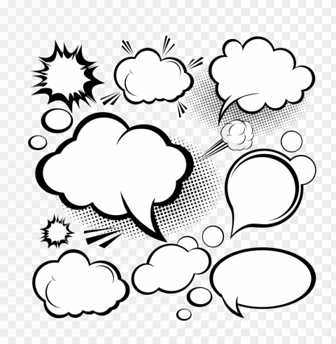 explosive bubbles thought thinking speech outline PNG Image with Isolated Artwork PNG transparent with Clear Background ID c7d48b15