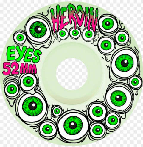 eye glow 52 - heroin eyes skateboard wheels - 52mm glow Isolated Subject in HighQuality Transparent PNG