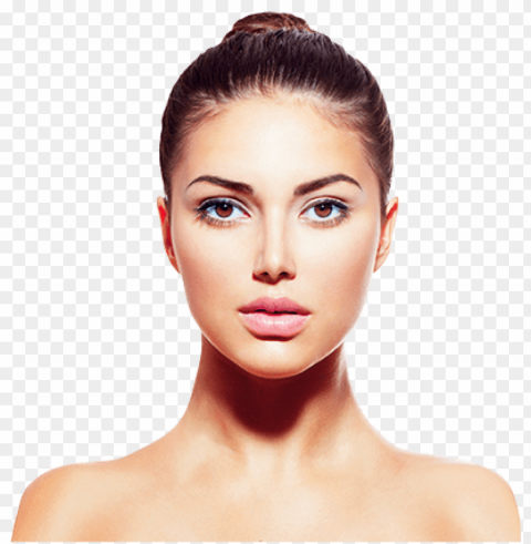 face & neck lift - front face of girl Isolated Character with Clear Background PNG