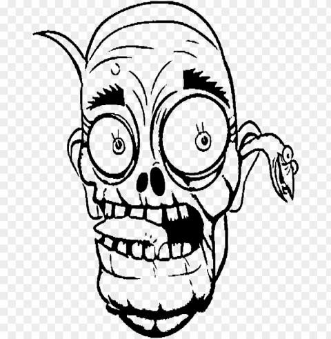 face zombie coloring for kids - colouring zombies for kids PNG graphics