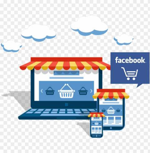 Facebook E-shop - E Commerce Website Development HighQuality Transparent PNG Isolation